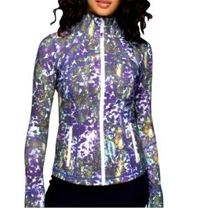 LULULEMON Green Multi Define Floral Sport Zip Up Jacket Size 10